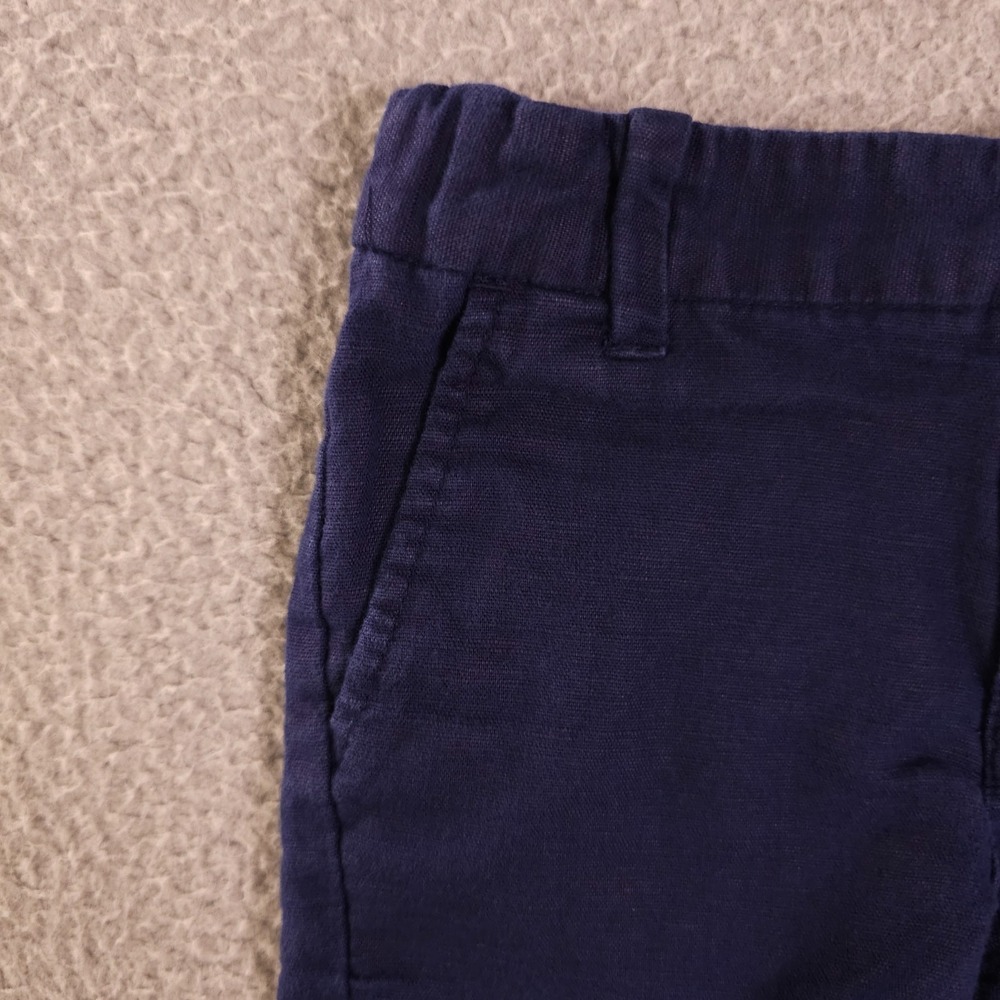 Janie and Jack Red White and You Shorts Boys 2T Navy Blue Linen Blend Chino - Picture 8 of 11